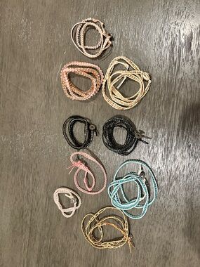 Victoria Emerson Pastel & Black Mixed Cord Bracelet Set